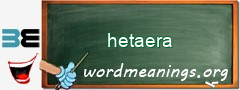 WordMeaning blackboard for hetaera